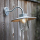 St Ives Swan Neck Exterior Galvanised Wall Light