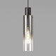 Belstone Slim Single Pendant in Black & Chrome with Smoke Fade Glass