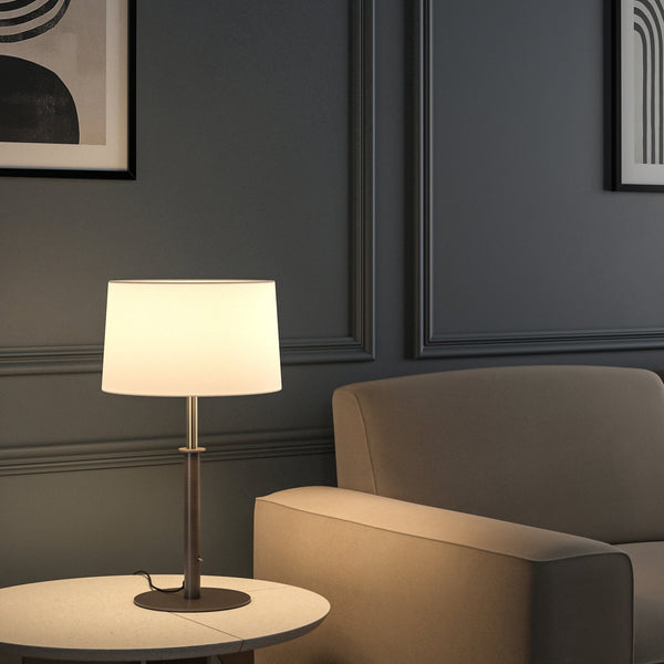 Club Table Lamp In Bronze With Brass Detail